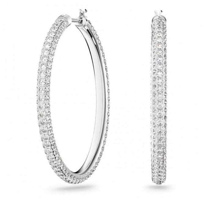 Swarovski Jewellery Swarovski Dextera Pavé Large Crystal Hoop Earrings 3.5cm 