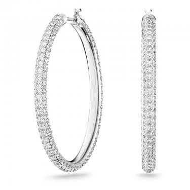 Swarovski Dextera Pavé Large Crystal Hoop Earrings 3.5cm 
