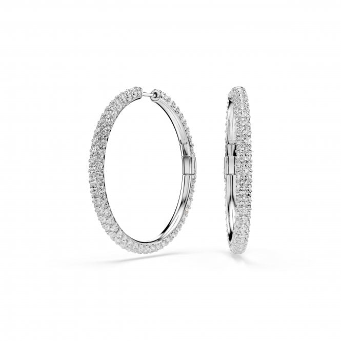 Swarovski Jewellery Swarovski Dextera Round Cut Crystal Hoop Earrings 3.5 x 0.3 x 3.5cm