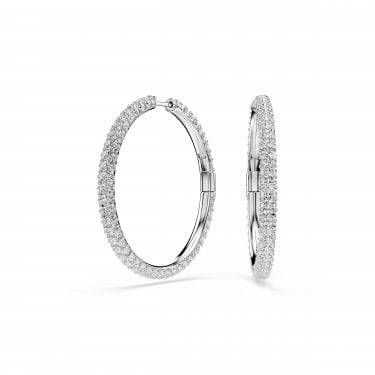 Swarovski Dextera Round Cut Crystal Hoop Earrings 3.5 x 0.3 x 3.5cm