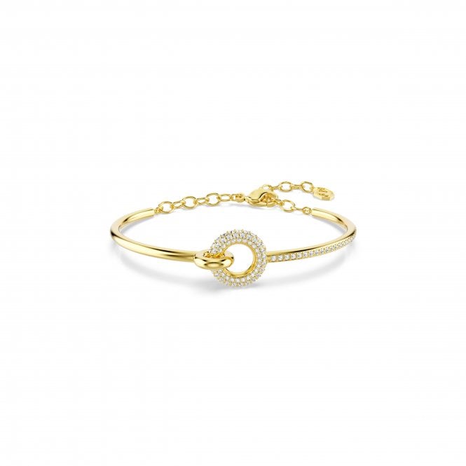 Swarovski Jewellery Swarovski Dextera Round Cut Gold Tone Bangle 1.3 x 1.5cm, 17-18cm   