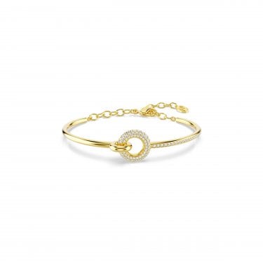 Swarovski Dextera Round Cut Gold Tone Bangle 1.3 x 1.5cm, 17-18cm   