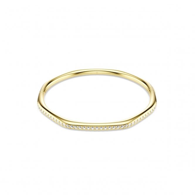 Swarovski Jewellery Swarovski Dextera Round Cut Octagon Gold Tone Bangle 0.4 x 6.4cm, 17cm