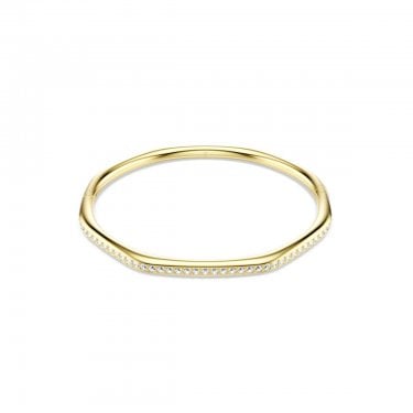 Swarovski Dextera Round Cut Octagon Gold Tone Bangle 0.4 x 6.4cm, 17cm