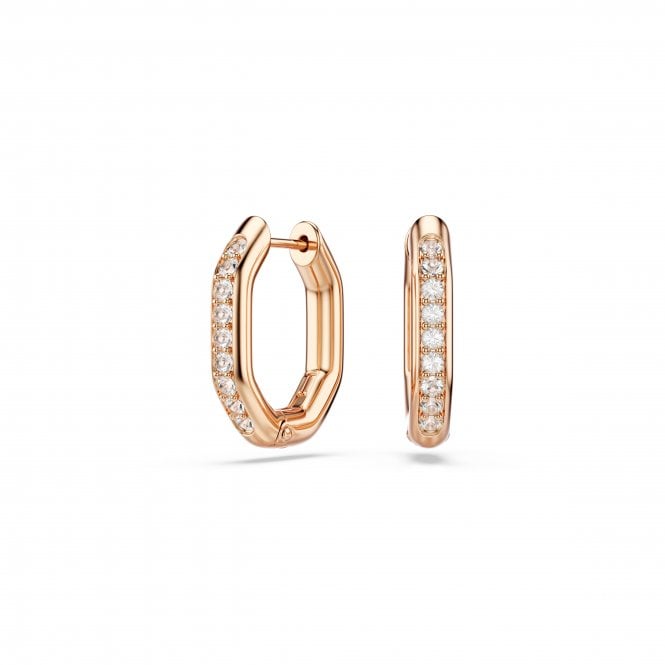 Swarovski Jewellery Swarovski Dextera Round Cut Octagon Rose Gold Tone Small Hoop Earrings 1.5 x 0.3 x 1.8cm  