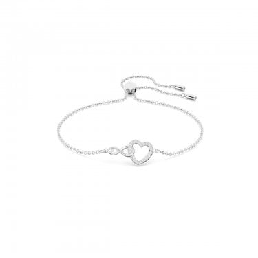 Swarovski Hyperbola Infinity & Heart Crystal Adjustable Slider Bracelet 12-24cm  