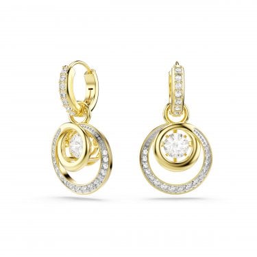 Swarovski Hyperbola Round Cut Gold Tone Drop Earrings 2.7 x 1.5cm