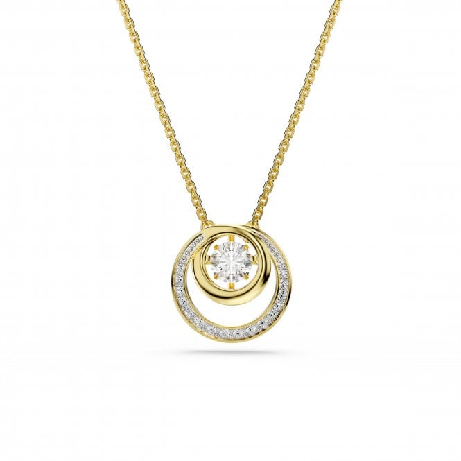 Swarovski Jewellery Swarovski Hyperbola Round Cut Gold Tone Necklace 1.5 x 1.5cm, 38-45cm   