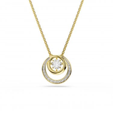 Swarovski Hyperbola Round Cut Gold Tone Necklace 1.5 x 1.5cm, 38-45cm   