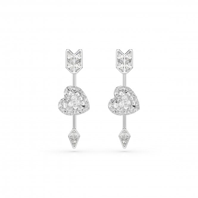 Swarovski Jewellery Swarovski Idyllia Mixed Cuts Heart with Arrow Drop Earrings 2.4 x 0.8cm