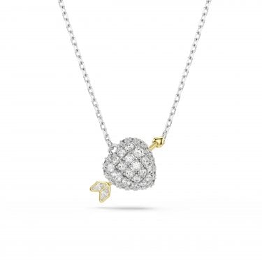 Swarovski Idyllia Mixed Cuts Heart with Arrow Two Tone Necklace 1.2 x 1.9cm, 38-45cm 