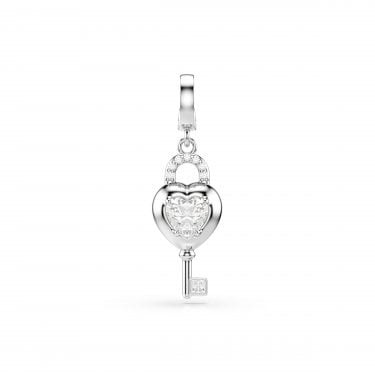 Swarovski Idyllia Mixed Cuts Heart with Key Charm 3.7 x 1.1cm