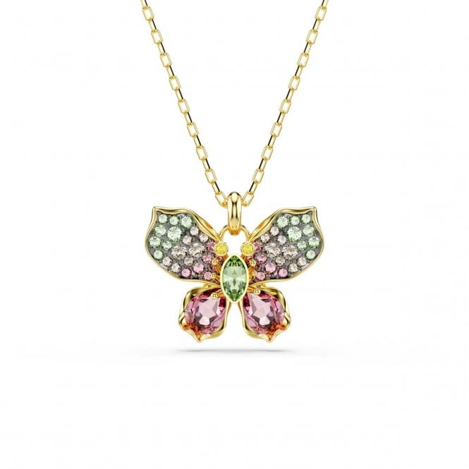 Swarovski Jewellery Swarovski Idyllia Mixed Cuts Multicolored Pavé Gold Tone Necklace 1.6 x 2.1cm, 42-49cm