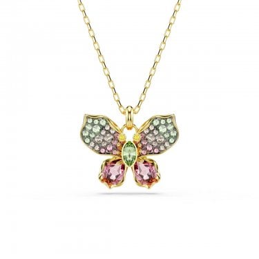 Swarovski Idyllia Mixed Cuts Multicolored Pavé Gold Tone Necklace 1.6 x 2.1cm, 42-49cm