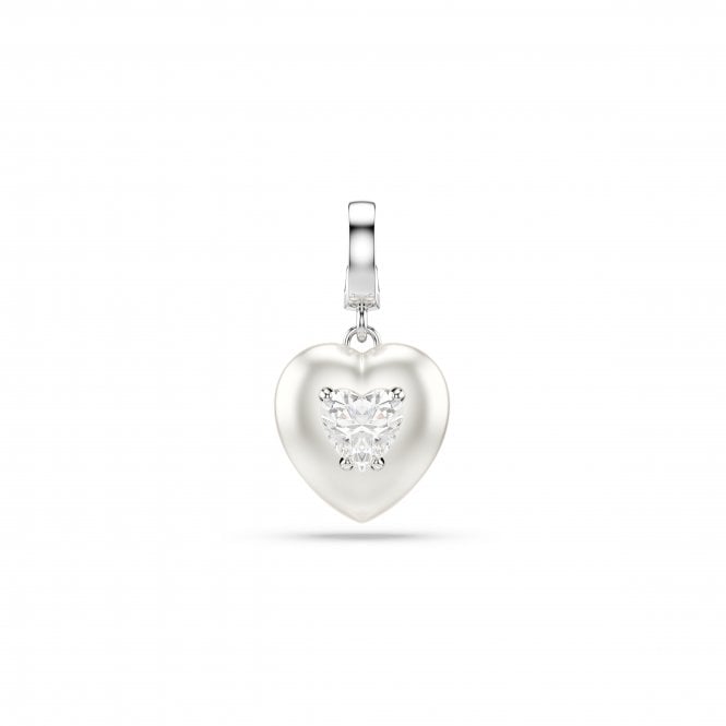Swarovski Jewellery Swarovski Idyllia Mixed Cuts Pearl Coloured Heart Charm 2.4 x 1.4cm