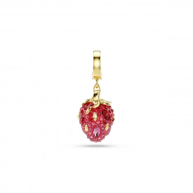 Swarovski Jewellery Swarovski Idyllia Mixed Cuts Red Strawberry Gold Tone Charm 2.6 x 1.1cm 