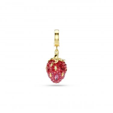 Swarovski Idyllia Mixed Cuts Red Strawberry Gold Tone Charm 2.6 x 1.1cm 