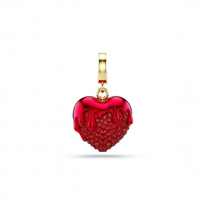 Swarovski Jewellery Swarovski Idyllia Red Round Cut Heart Gold Tone Charm 2.5 x 1.7cm