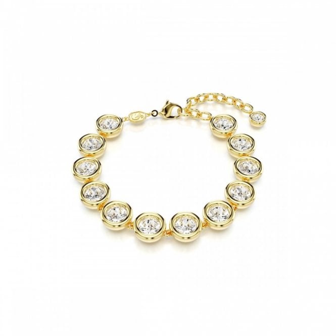Swarovski Jewellery Swarovski Imber Round Cut Gold Tone Tennis Bracelet 1cm, 16.3-20cm