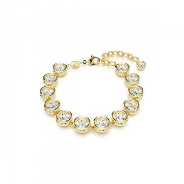 Swarovski Imber Round Cut Gold Tone Tennis Bracelet 1cm, 16.3-20cm