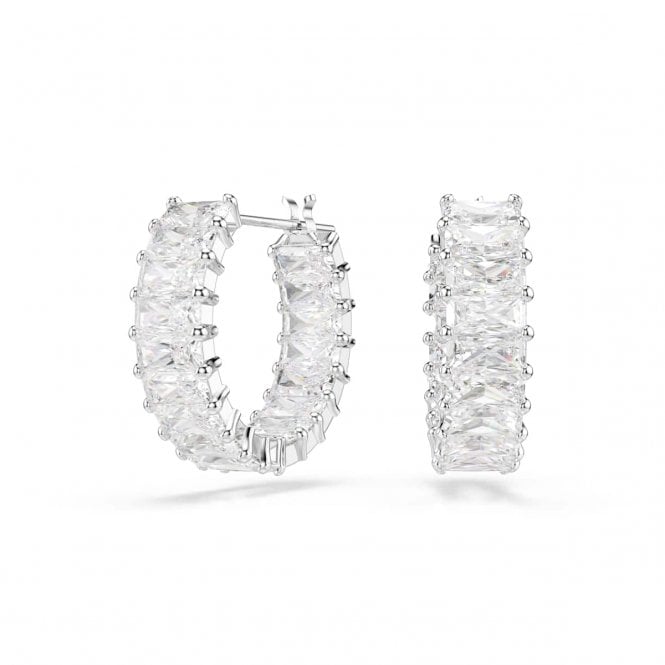 Swarovski Jewellery Swarovski Matrix Baguette Cut Hoop Earrings 2 x 0.5cm
