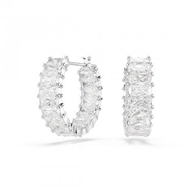 Swarovski Matrix Baguette Cut Hoop Earrings 2 x 0.5cm