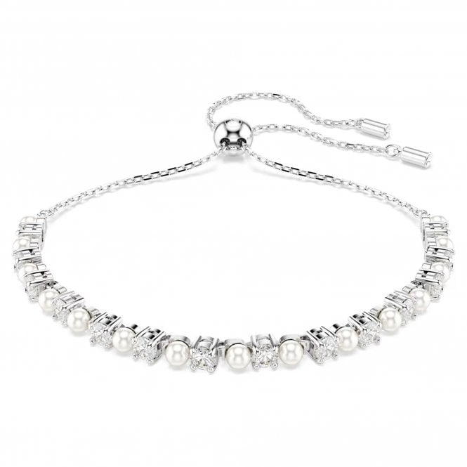 Swarovski Jewellery Swarovski Matrix Crystal & Pearl Adjustable Slider Bracelet 0.3cm, 11-24cm 