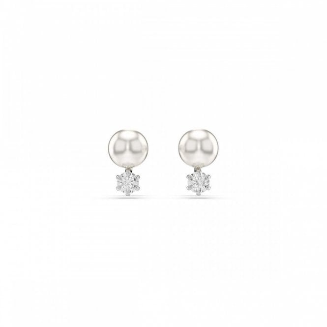 Swarovski Jewellery Swarovski Matrix Crystal & Pearl Round Cut Stud Earrings 1 x 0.7cm
