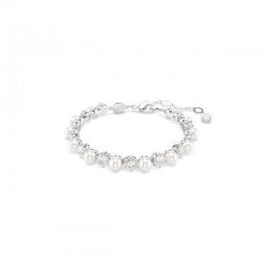Swarovski Matrix Crystal & Pearl Tennis Bracelet 0.5cm, 16.5-21cm