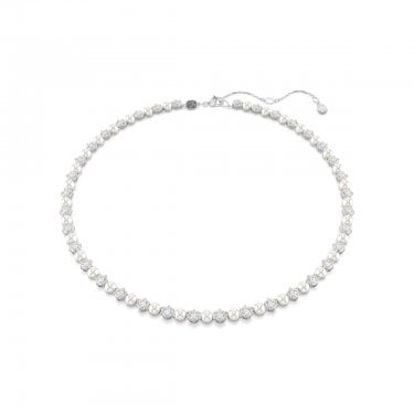 Swarovski Matrix Crystal & Pearl Tennis Necklace 0.5cm, 41-44cm