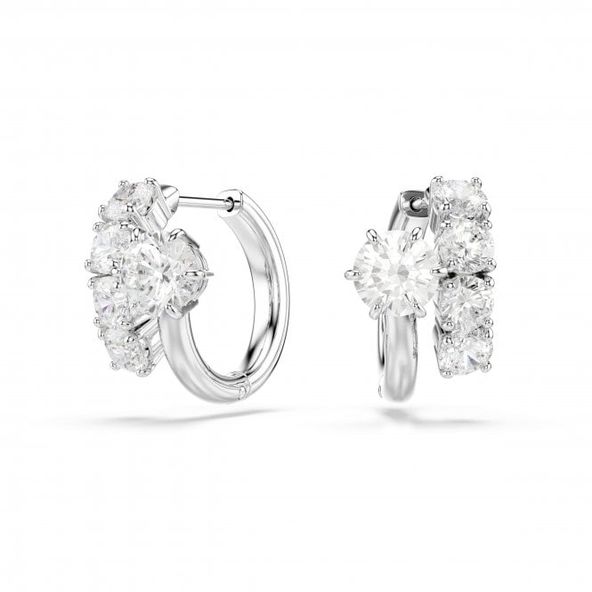 Swarovski Jewellery Swarovski Matrix Round Cut Crystal Hoop Earrings 1.5 x 1 x 1.9cm