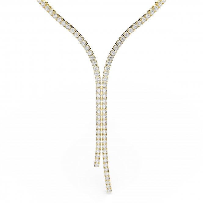 Swarovski Jewellery Swarovski Matrix Round Cut Crystal Y Gold Tone Necklace 1.1 x 0.4cm, 36-43cm