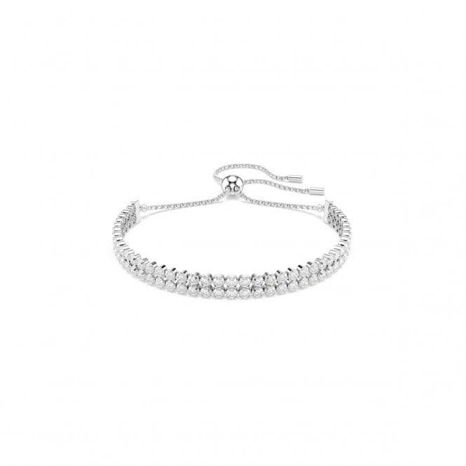Swarovski Jewellery Swarovski Matrix Round Cut Double Row Adjustable Slider Tennis Bracelet 0.4cm, 12-24cm