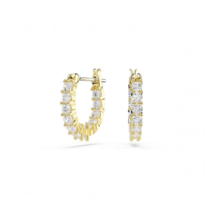 Swarovski Jewellery Swarovski Matrix Vittore Round Cut Gold Tone Hoop Earrings 1.5 x 0.2cm