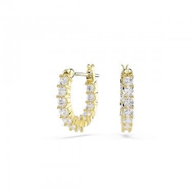 Swarovski Matrix Vittore Round Cut Gold Tone Hoop Earrings 1.5 x 0.2cm