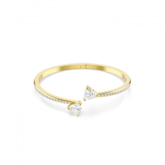 Swarovski Jewellery Swarovski Mesmera Attract Crystal Heart Gold Tone Bangle 1.8cm, 16cm