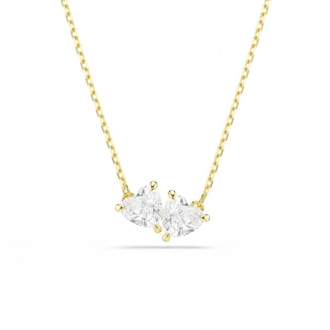 Swarovski Jewellery Swarovski Mesmera Attract Crystal Heart Gold Tone Necklace 0.9 x 1.6cm, 38 - 45cm 