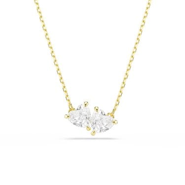 Swarovski Mesmera Attract Crystal Heart Gold Tone Necklace 0.9 x 1.6cm, 38 - 45cm 