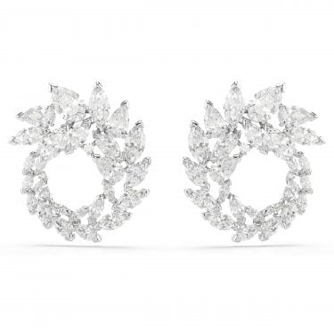 Swarovski Mesmera Marquise Cut Crystal Round Stud Earrings 2.4 x 2.1cm