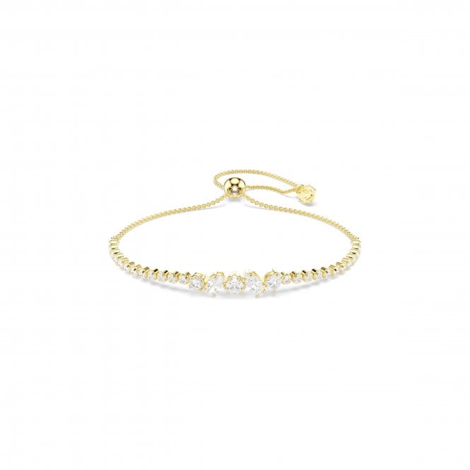 Swarovski Jewellery Swarovski Mesmera Mixed Cuts Crystal Gold Tone Adjustable Slider Bracelet 0.6 x 2.4 cm, 12-24cm