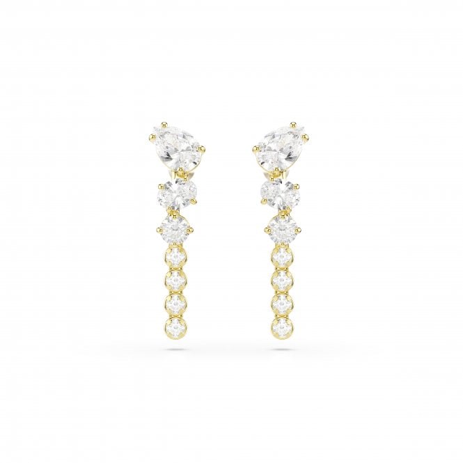 Swarovski Jewellery Swarovski Mesmera Mixed Cuts Crystal Gold Tone Drop Earrings 2.3 x 0.6cm