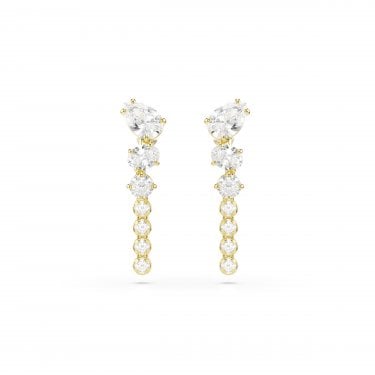 Swarovski Mesmera Mixed Cuts Crystal Gold Tone Drop Earrings 2.3 x 0.6cm