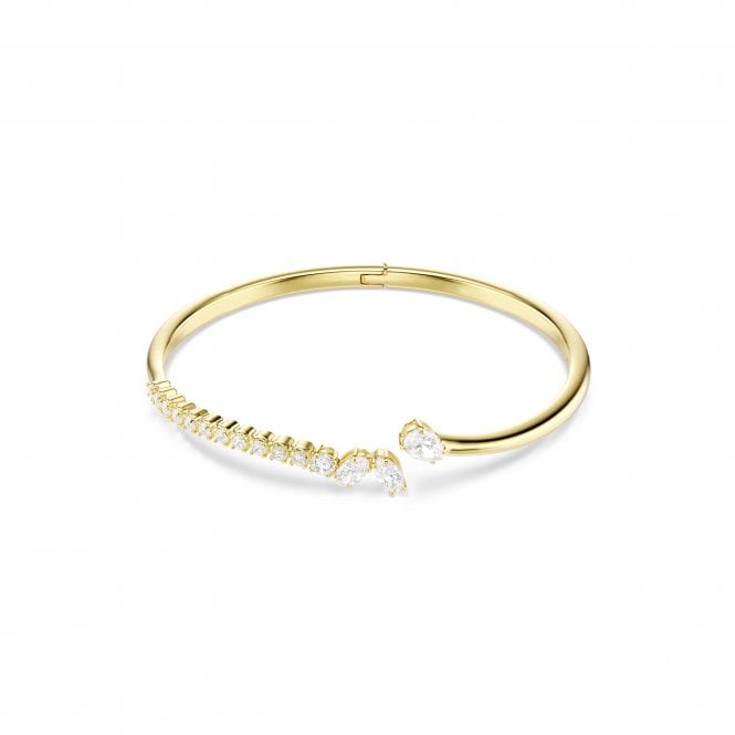 Swarovski Jewellery Swarovski Mesmera Mixed Cuts Crystal Gold Tone Open Bangle 1.5cm, 5.8 x 4.8cm