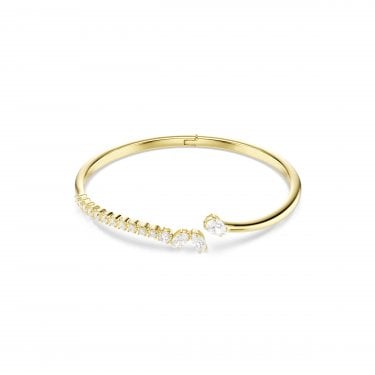 Swarovski Mesmera Mixed Cuts Crystal Gold Tone Open Bangle 1.5cm, 5.8 x 4.8cm