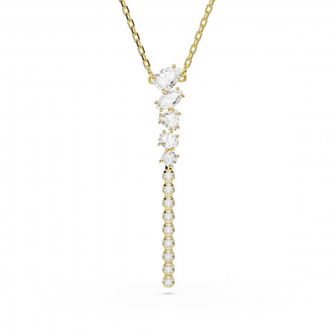 Swarovski Jewellery Swarovski Mesmera Mixed Cuts Crystal Y Gold Tone Necklace 0.7 x 4.3cm, 38-45cm