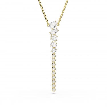 Swarovski Mesmera Mixed Cuts Crystal Y Gold Tone Necklace 0.7 x 4.3cm, 38-45cm