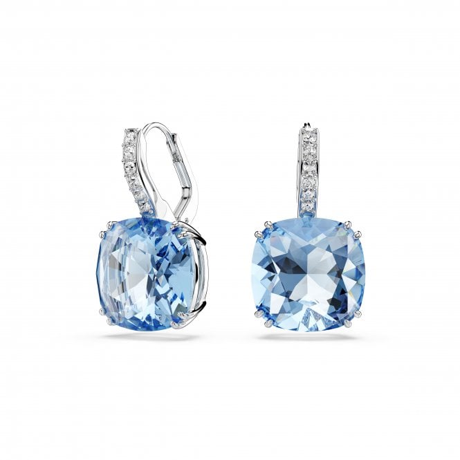 Swarovski Jewellery Swarovski Millenia Cushion Cut Blue Crystal Drop Earrings 2.3 x 1.2cm