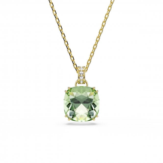 Swarovski Jewellery Swarovski Millenia Cushion Cut Green Crystal Gold Tone Necklace 1.9 x 1.2cm, 38-45cm