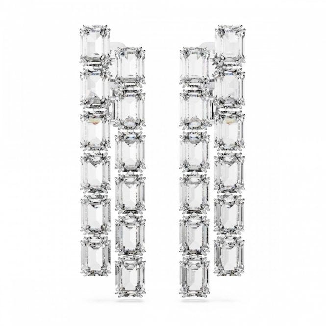 Swarovski Jewellery Swarovski Millenia Octagon Cut Crystal Clip On Earrings 5.5 x 1.3cm
