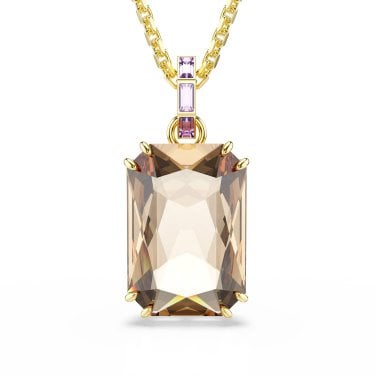 Swarovski Millenia Octagon Cut Large Caramel Crystal Gold Tone Necklace 4.1 x 1.9cm, 65 - 75cm